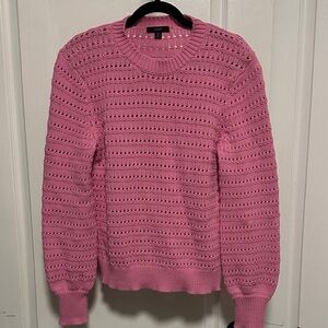 J. Crew Pink Textured Crew Neck Sweater